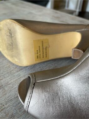 Marco Santi Metallic Pewter Peep-Toe Ankle Booties